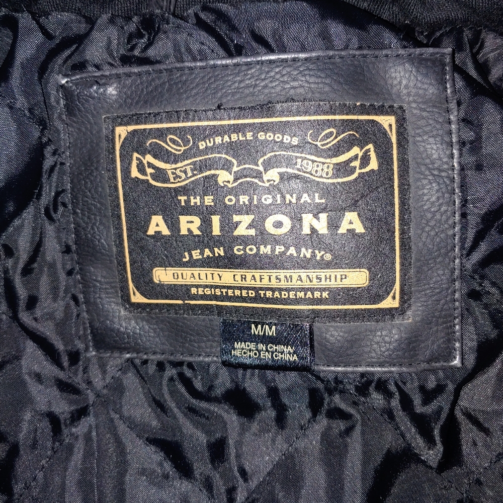Arizona Faux Leather Hooded Jacket, Size M - Picture 8 of 10